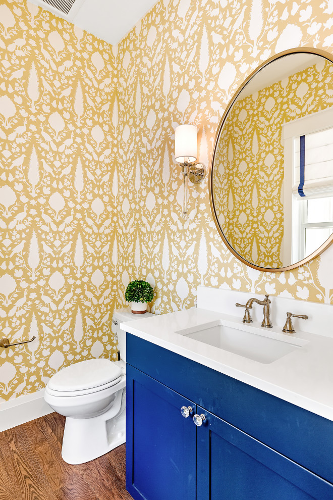 Example of a transitional bathroom design in Denver