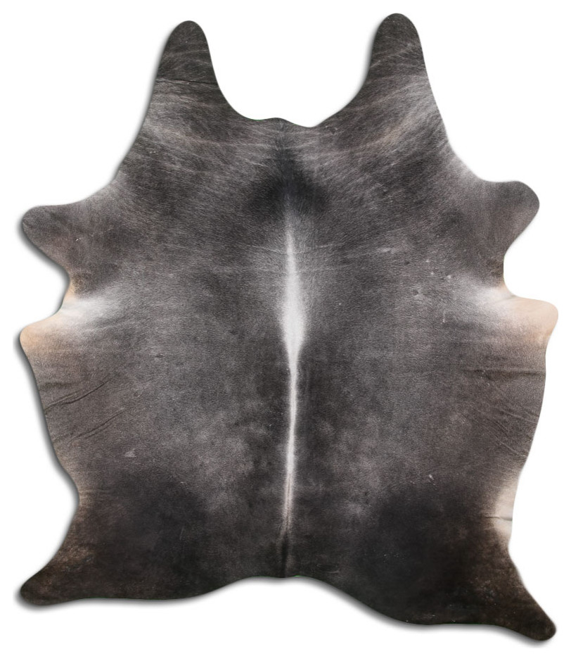 NATURAL HAIR ON Cowhide Rug DE GREY, 5'x7' to 6'x8' Southwestern