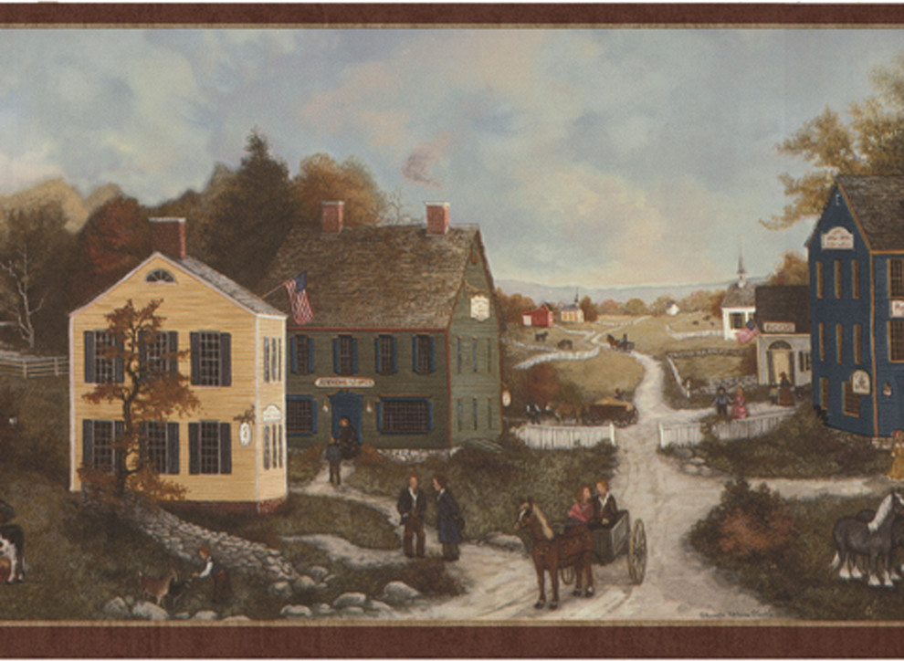 Wallpaper Borders Country Wallpaper Border H3107BM, Prepasted