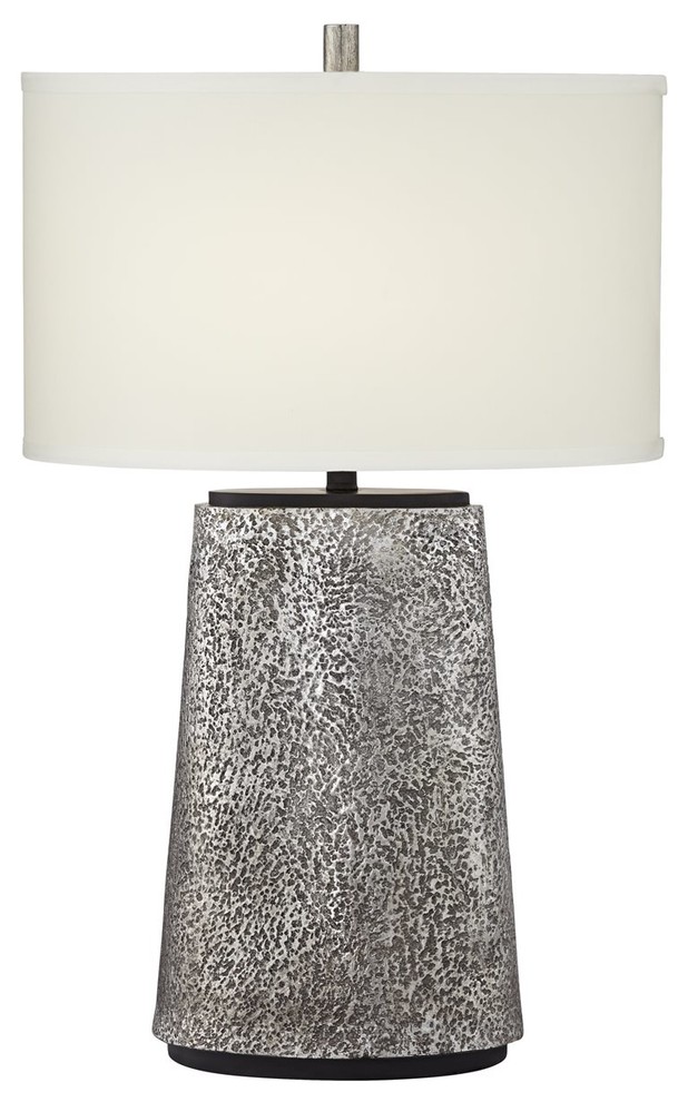 Pacific Coast Kathy Ireland Palo Alto Hammered Metal Table Lamp, Pewter