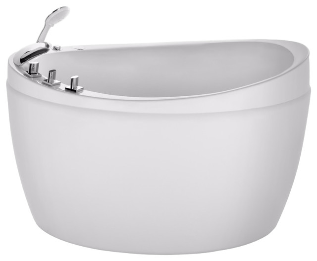 Empava Appliances Inc 50 Modern Freestanding White Empava 50 Modern Freestanding White Acrylic Bathtub Contemporary Bathtubs