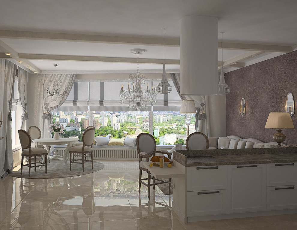 Квартира ЖК Аэробус, гостиная - столовая матери