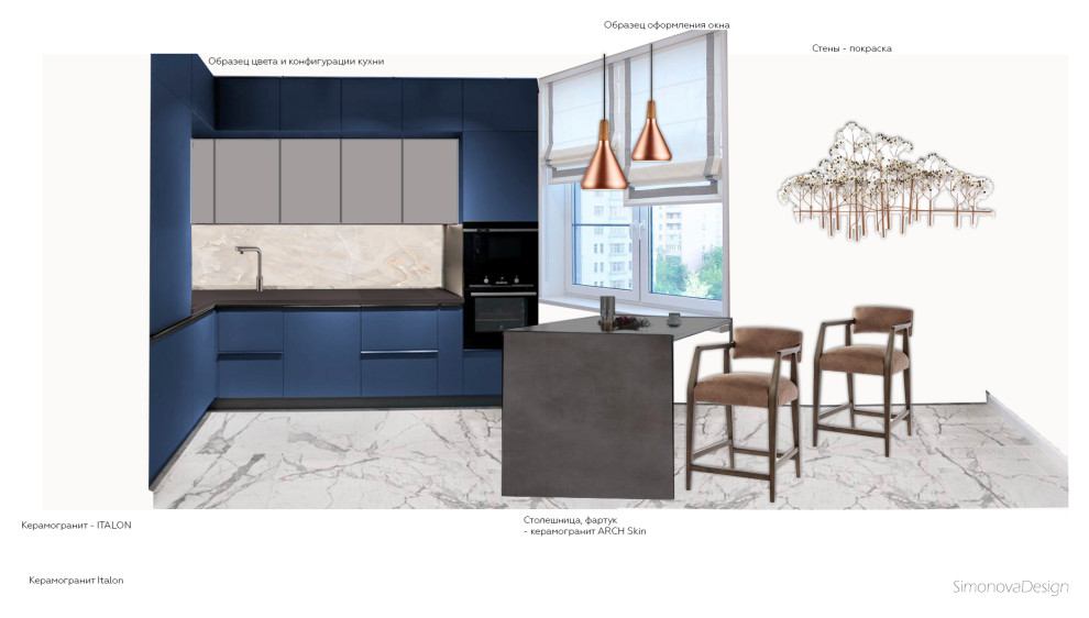 Уютный минимализм. Коллаж кухни