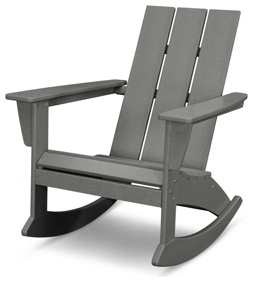 POLYWOOD Modern Adirondack Rocking Chair Transitional Outdoor   Home Design 