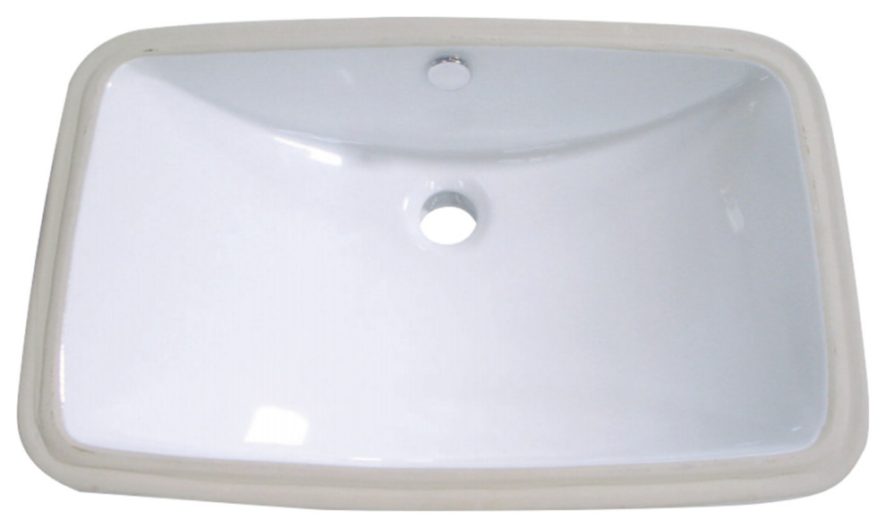 Forum White China Undermount Bathroom Sink With Overflow Hole