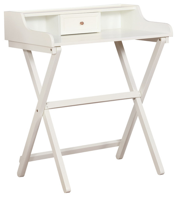 Coy White Folding Desk Transitional Desks And Hutches by