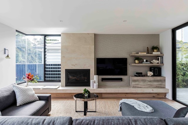 Custom designed Rose Bay House moderne-dagligstue