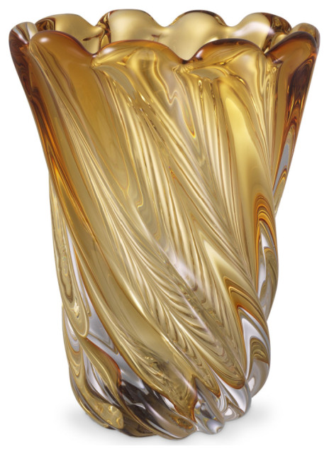 Yellow Swirling Glass Vase | Eichholtz Contessa S - Contemporary ...