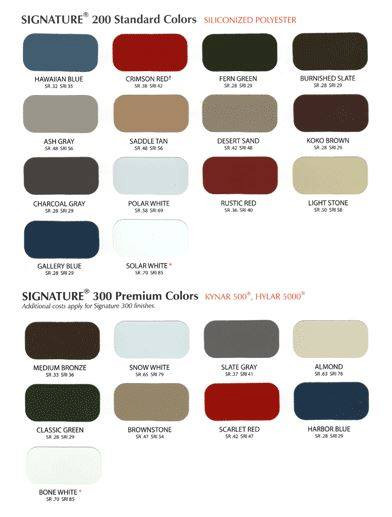 Homes by Klein, Federal Steel Exterior Color Options