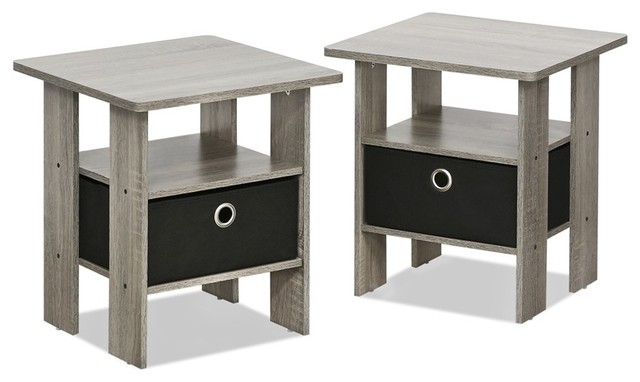 Petite End Table Bedroom Night Stand, Set Of Two