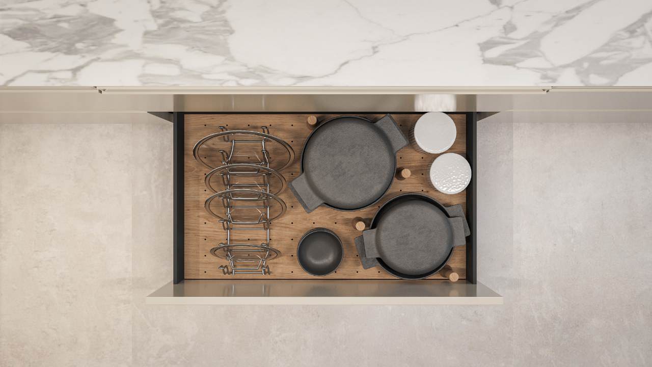 Панель TETRIS с разделителями и набором держателей для 6 крышек в высокий ящик