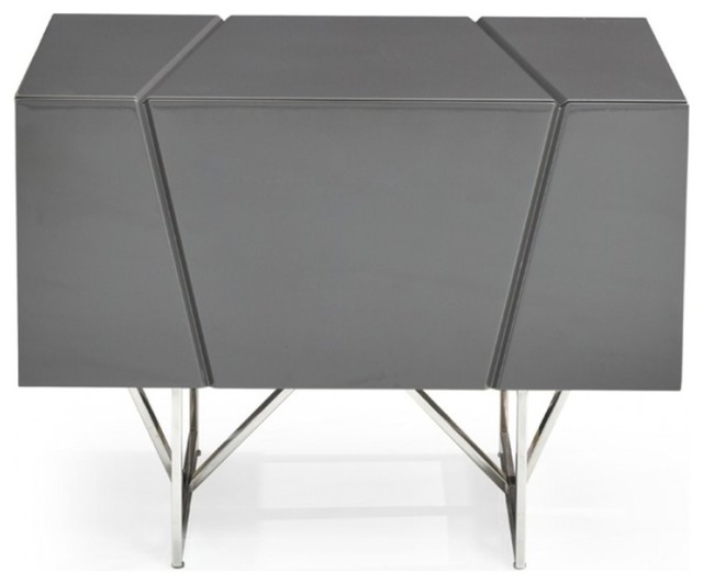 Modrest Chrysler Modern Gray Nightstand Contemporary Nightstands And Bedside Tables By Modern Miami Furniture