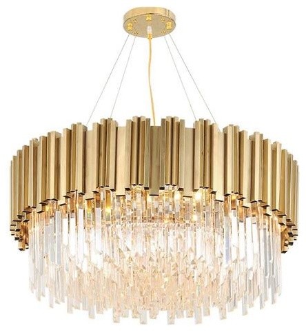 24 K9 Crystal Ceiling Light Living Room Chandelier By Morsale Gold Plated