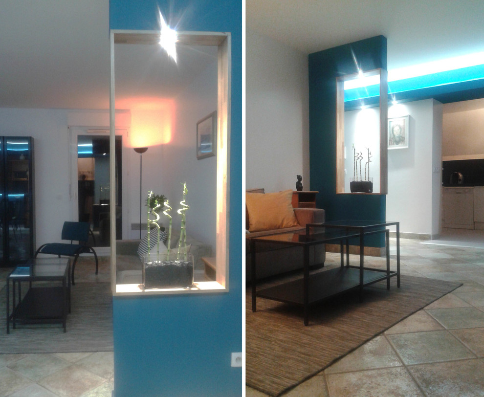 Aménagement d'une entrée contemporaine.