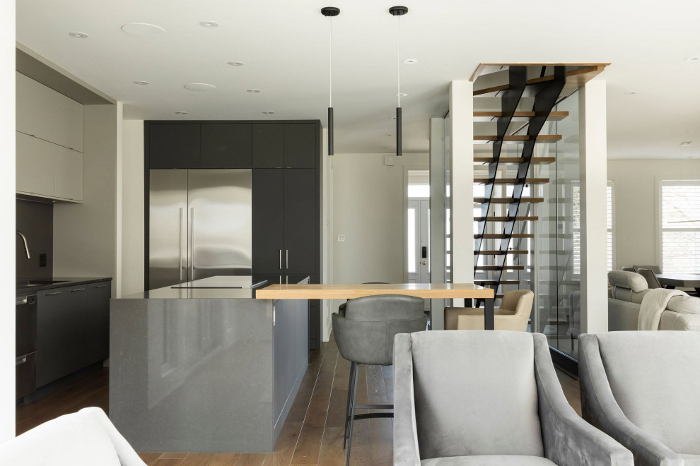 Modern Monochromatic Kitchen Rosemere
