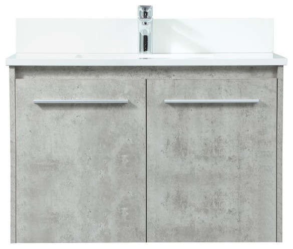 Elegant VF44530MCG-BS 30" Single Bathroom Vanity, Concrete Gray