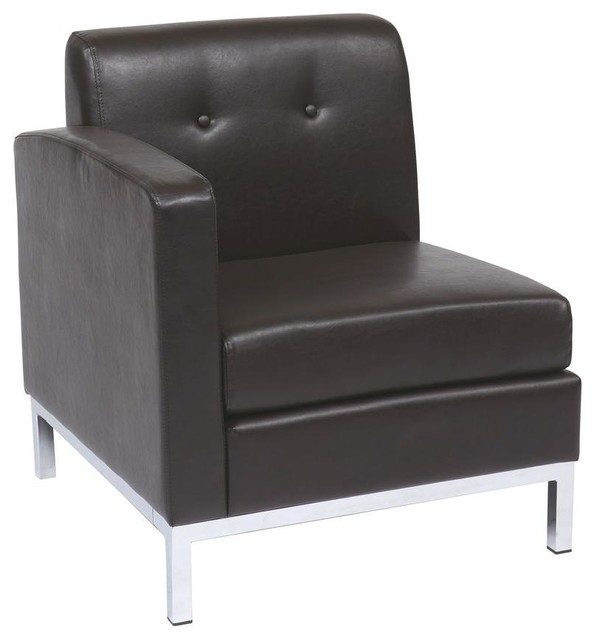 Wall Street Arm Chair Laf In Espresso Faux Leather Contemporary