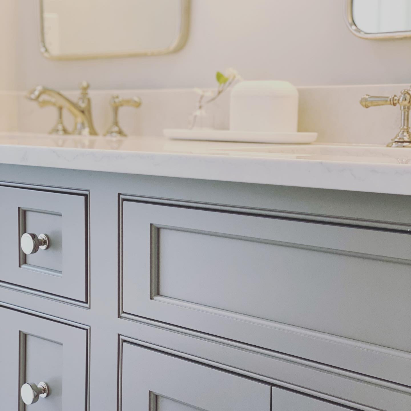 Kid's Bathroom with Penny Tile striped shower