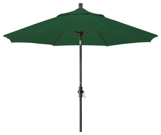 9 Foot Sunbrella Aluminum Crank Lift Collar Tilt Market Umbrella, Bronze Pole
