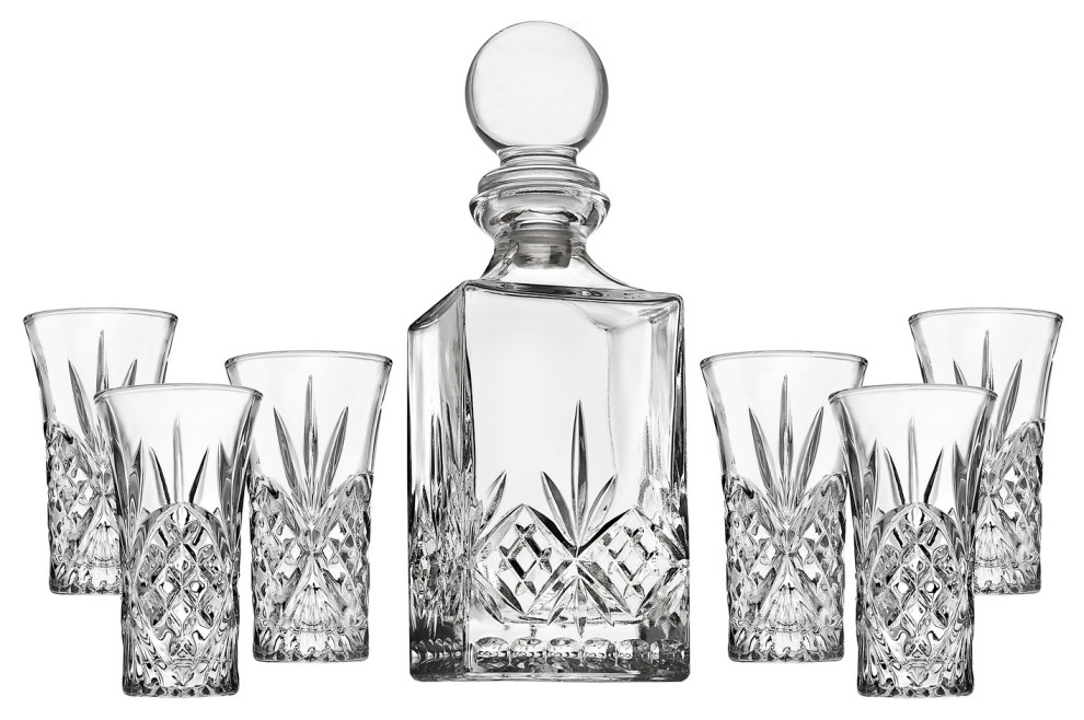 Dublin 7 Piece Spirits Decanter with Shooters Traditional Decanters