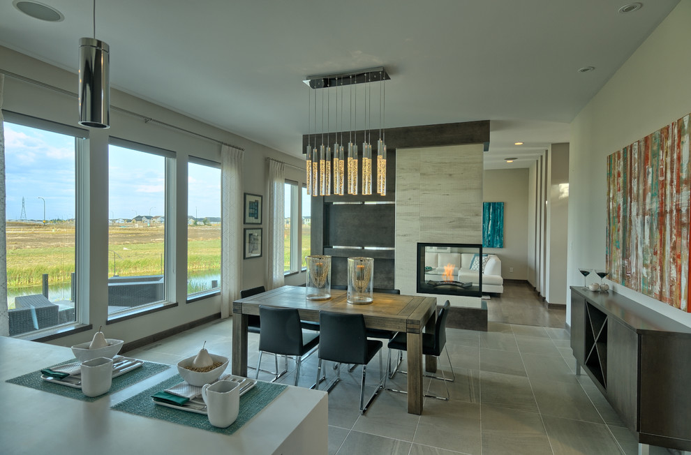 Photo of a contemporary kitchen/dining combo in Other.