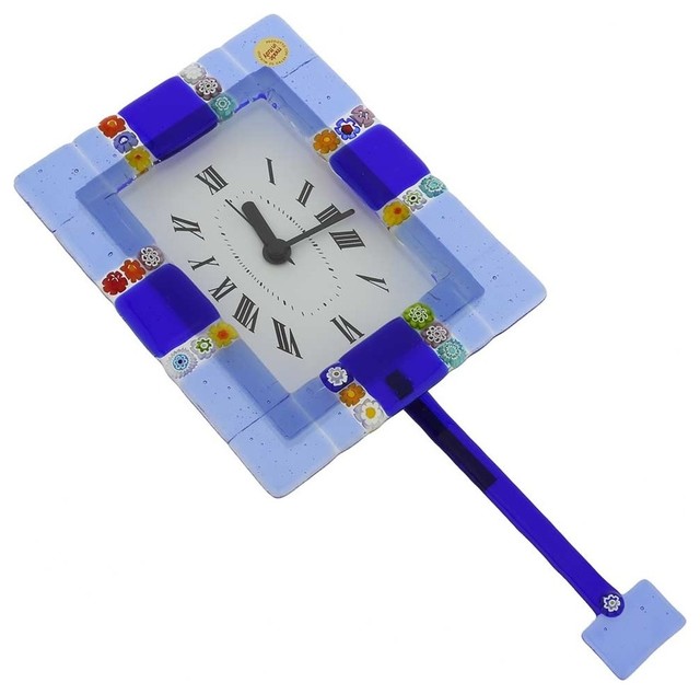 GlassOfVenice Murano Glass Wall Clock Sospiri Contemporary Wall Clocks by GlassOfVenice
