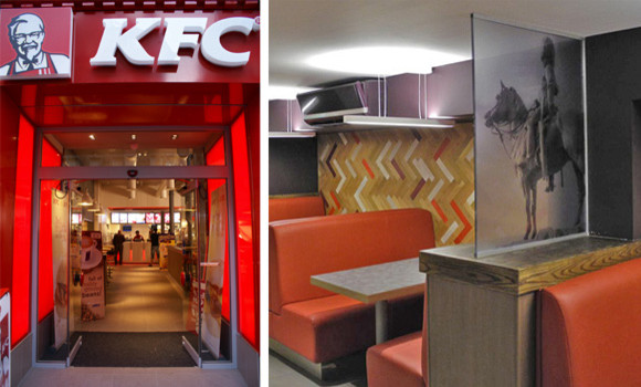 KFC, Edinburgh - Coloured Parquet Feature Wall