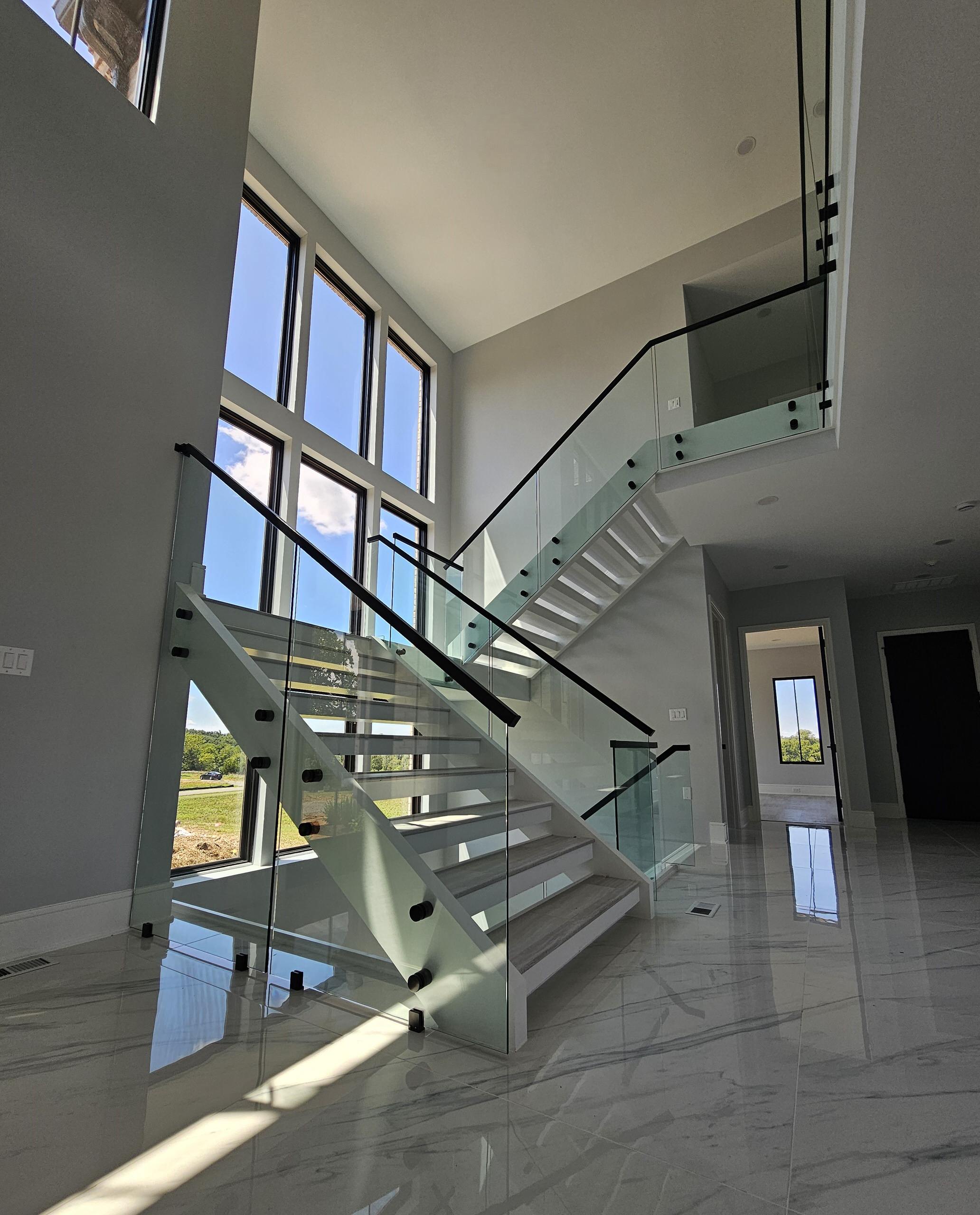 125_Modern Open Rise Stair with Glass Balustrade, Aldie, VA 20105