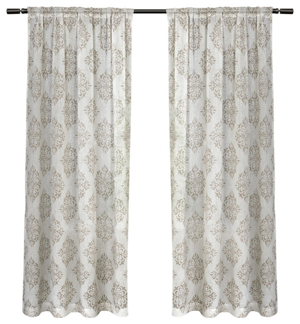 Nagano Rod Pocket Top Curtains Set Of 2 Black Pearl 54 X108 Nagano Rod Pocket Top Curtains Set Of 2 Taupe