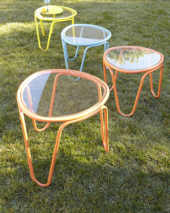Two "Scoop" Side Tables