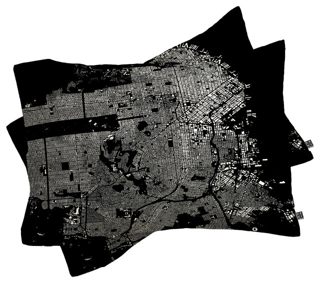 Deny Designs Cityfabric Inc San Francisco Black Pillow Shams, King
