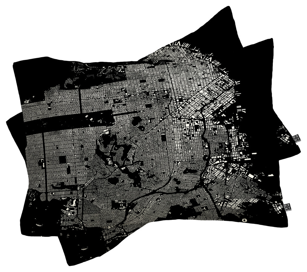 Deny Designs Cityfabric Inc San Francisco Black Pillow Shams, King