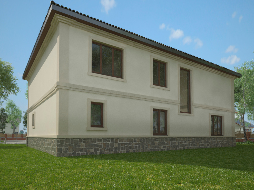 Эскизный проект частного двухэтажного дома с гаражом