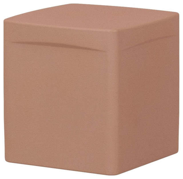 South Shore Dalya Square Outdoor Side Table Square Burnt Orange