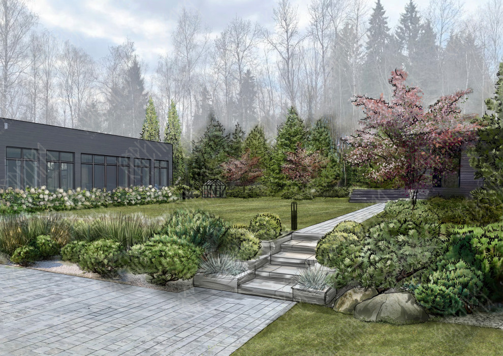 Вид на лужайку