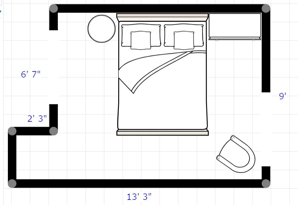 Стильный дизайн: маленькая гостевая спальня (комната для гостей) в современном стиле с серыми стенами для на участке и в саду - последний тренд