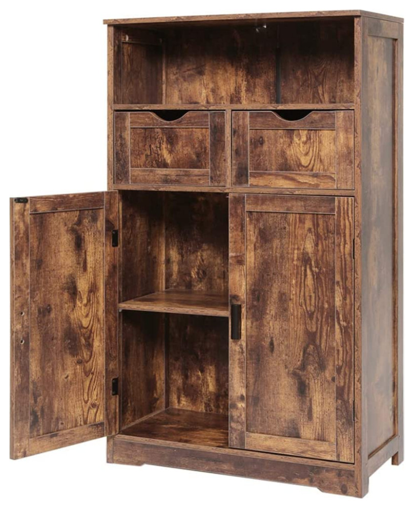Large Storage Cabinet with 2 Adjustable Drawers & 2 Shelf