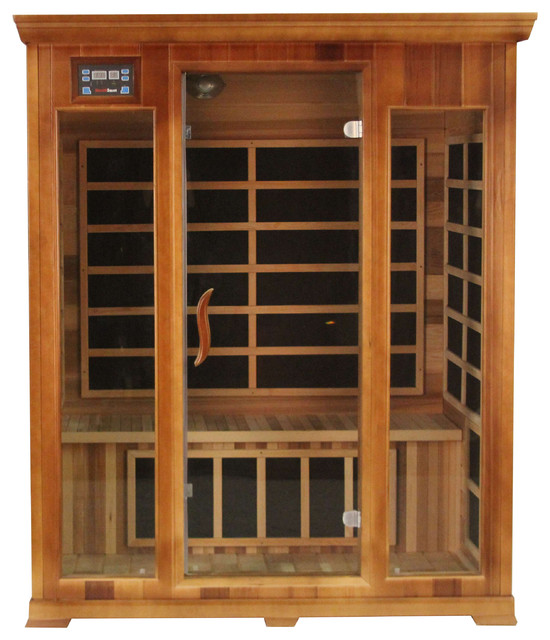 Kericko 3 Person Cedar Indoor Infrared Sauna Spa Carbon Heater FAR