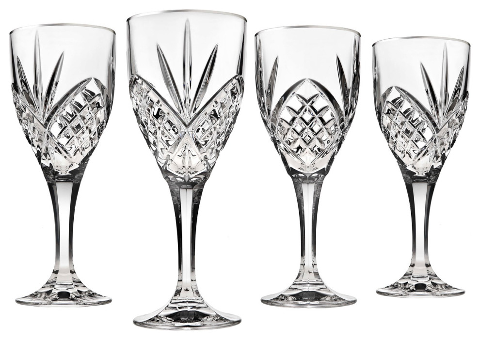 Dublin S/4 Gobletsplatinum Traditional Wine Glasses by GODINGER