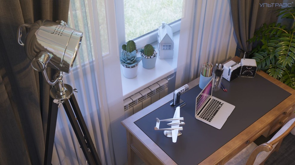 спокойный кабинет в колониальном стиле