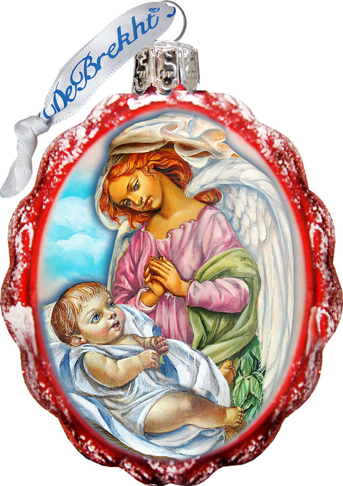 Keepsake Blessing Child Angel Scenic Glass Ornament