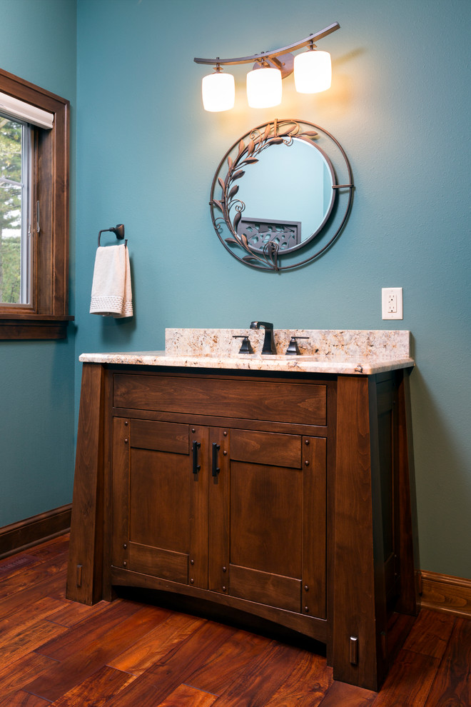 Powder Room Native Indian Lore Residence - Rustic - Powder Room - Milwaukee - by Highland ...