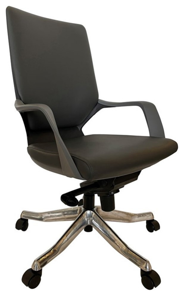 Unique Furniture Contemporary Leather Executive Chair in Gray