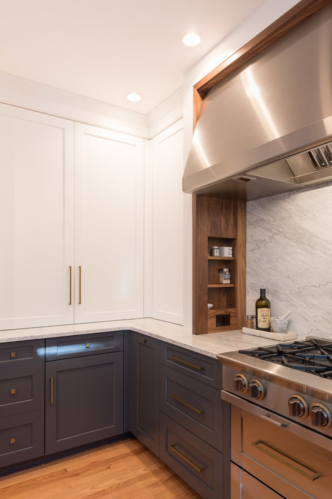Inspiration for a transitional kitchen remodel in Boston