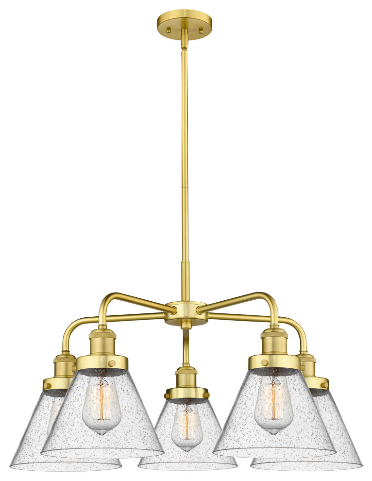 Innovations Cone 5 25.75" Chandelier Satin Gold