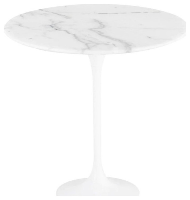 Leigh White Marble Side Table Midcentury Side Tables And End Tables