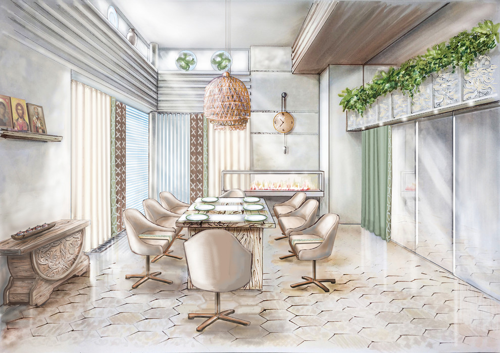 Проект дома в рисованной технике