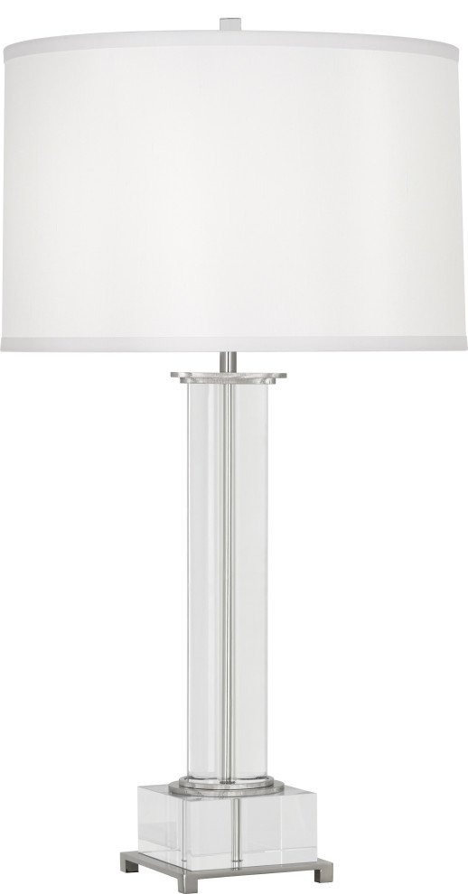 Williamsburg Finnie Table Lamp, Polished Nickel/White
