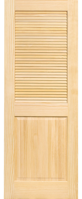 Interior Door Louvered Panel, Unfinished Wood, Solid Core, 80"x32"x1.375"