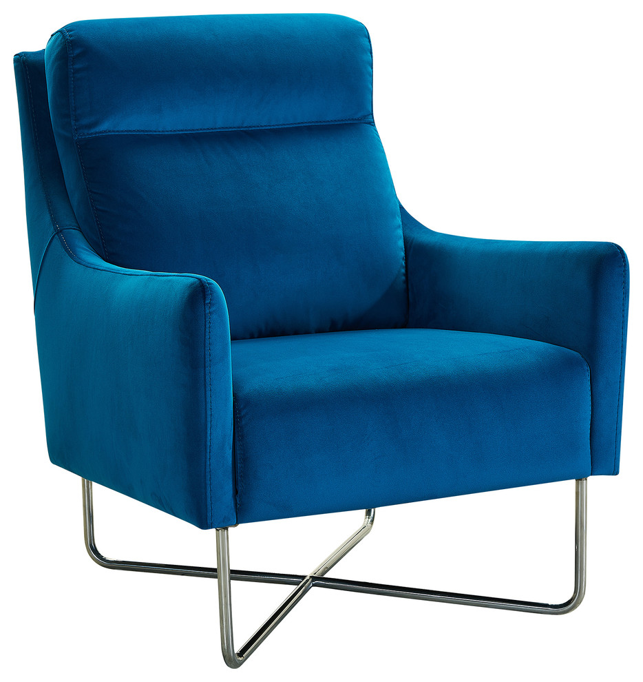 Amber Accent Chair - Velour Teal Blue